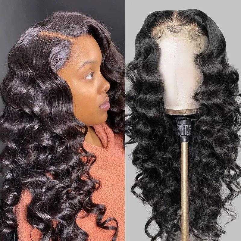 HD Transparent Lace Wig Long Length Loose Wave Human Hair Wigs