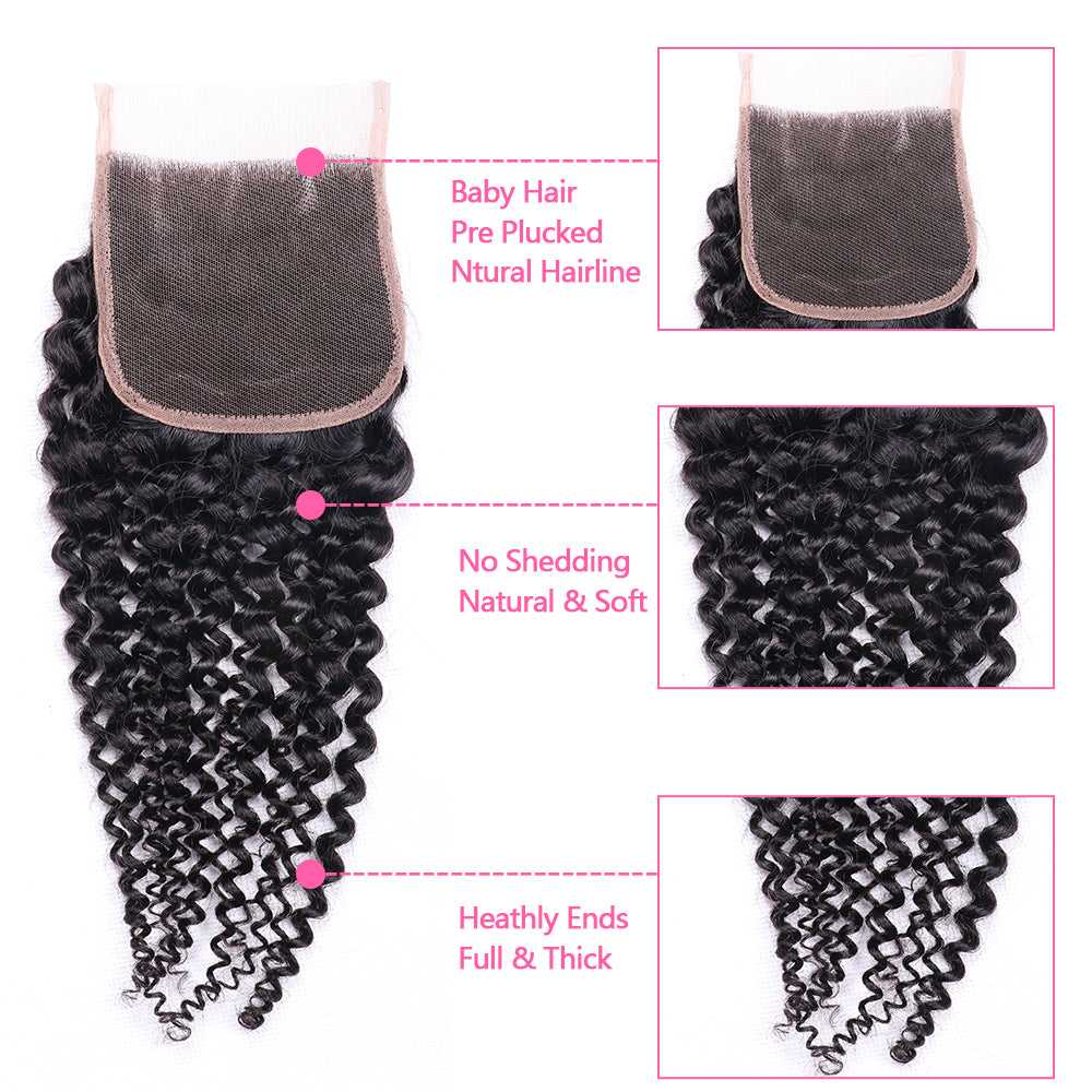 Sdamey Curly Wave Bundles With 5x5 Lace Closure 3 Bundles With Closure