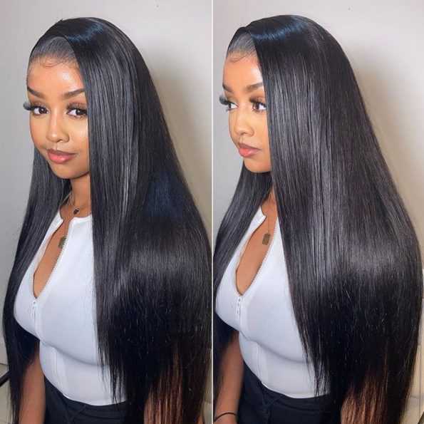 HD Transparent 360 Lace Frontal Wigs Straight Human Hair Wigs