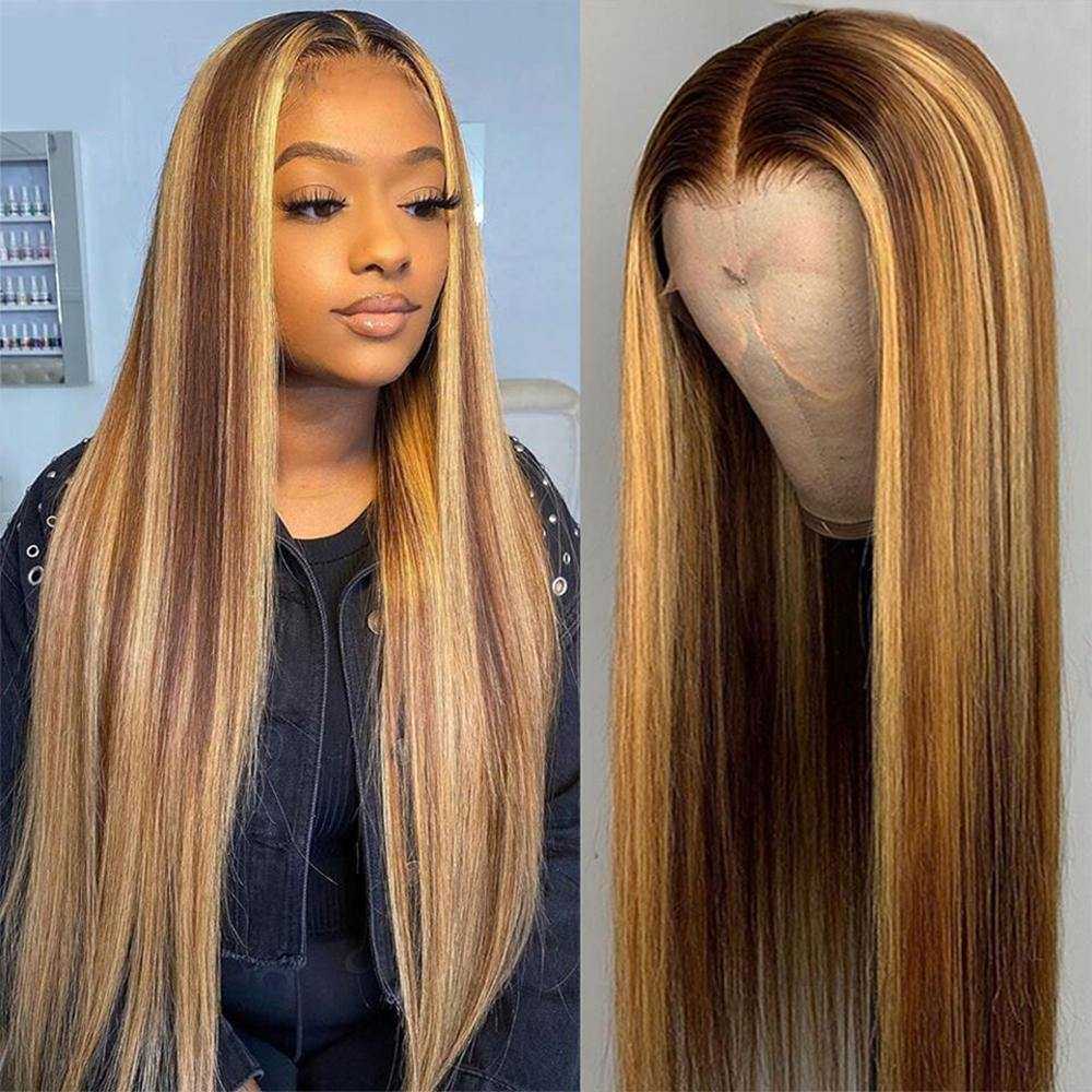 13x6 Lace Front Highlight Wig Human Hair Wig 13x4x1 T Part Lace Wig 16-30 INCH