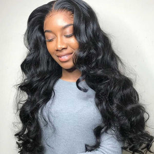 HD Transparent Lace Wig Long Length Body Wave Human Hair Wigs