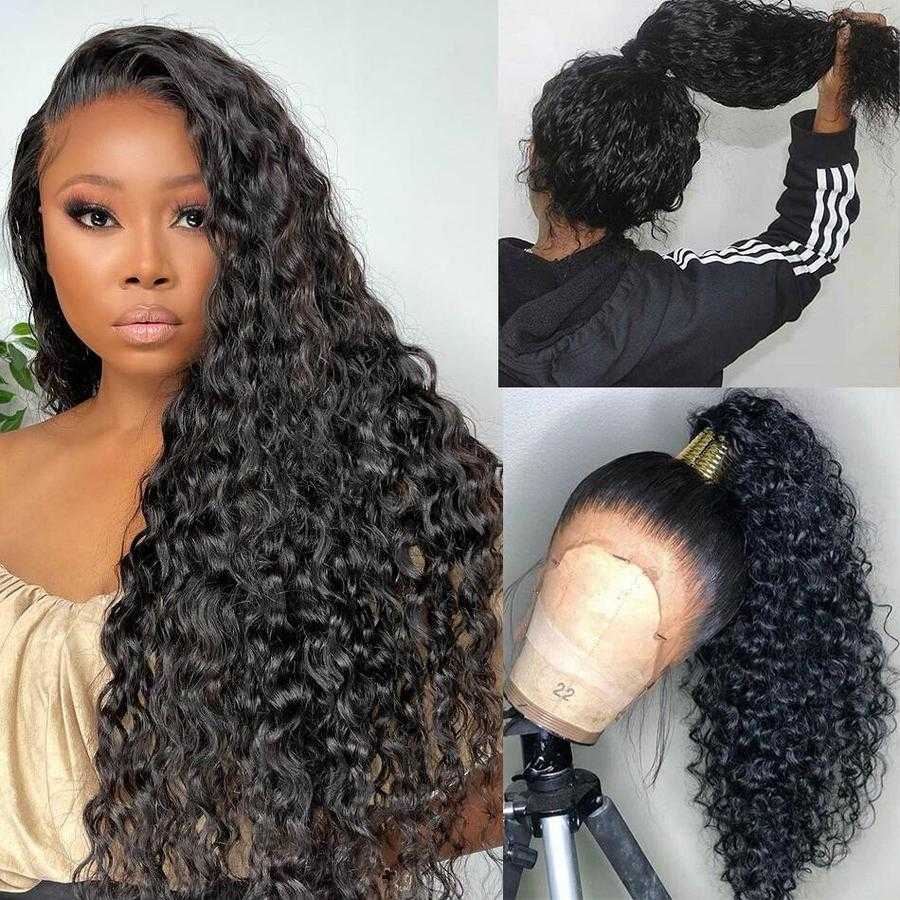 HD 360 Lace Frontal Wigs Water Wave Human Hair Wigs Sdamey