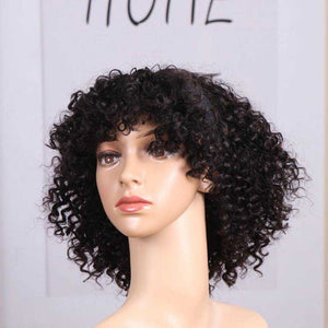 18-32inch Curly Wave HEADBAND WIG With Bang Curly Human Hair Wigs
