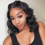 HD Transparent 13x6 Lace Front Wig Short Body Wave Bob Wig For Women