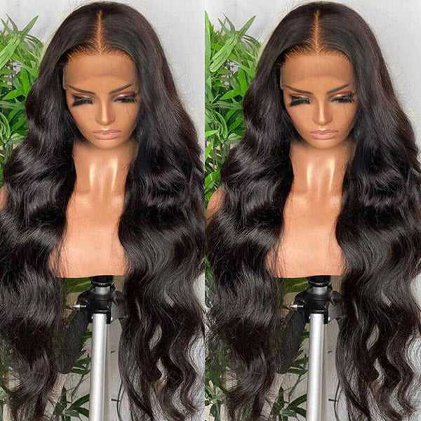 HD Transparent Lace Wig Long Length Body Wave Human Hair Wigs