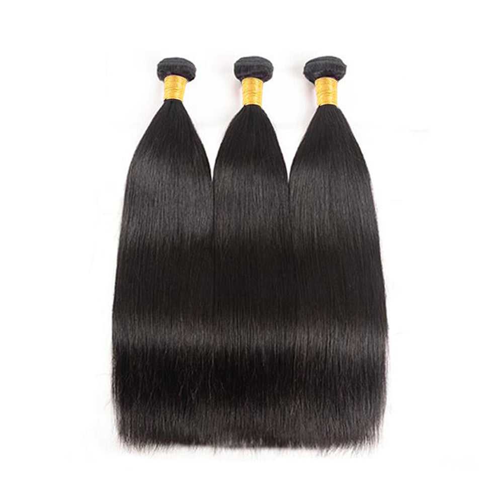 Sdamey Straight Hair Bundles With 6X6 Lace Closure 3 Bundles With Closure