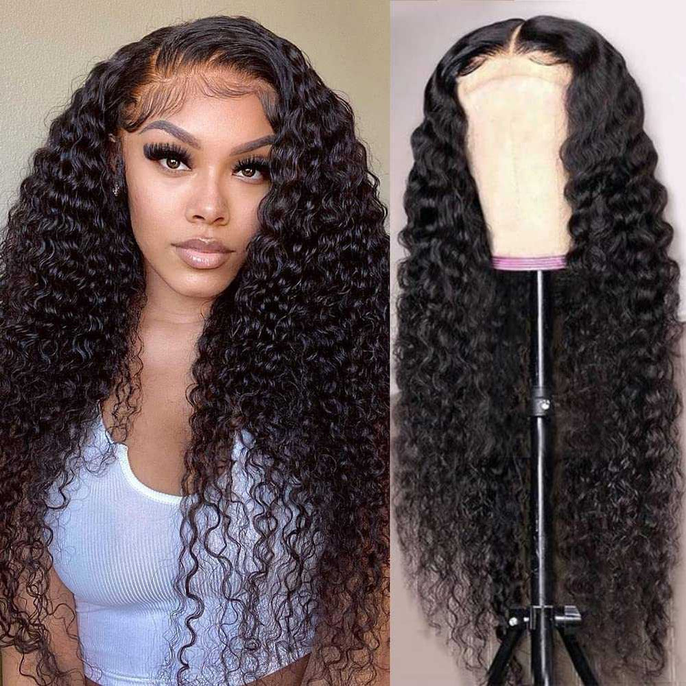 HD Transparent 360 Lace Frontal Wig 13×6 Deep Wave Frontal Wig 5×5 Deep Curly Lace Closure Human Hair Wigs For Women