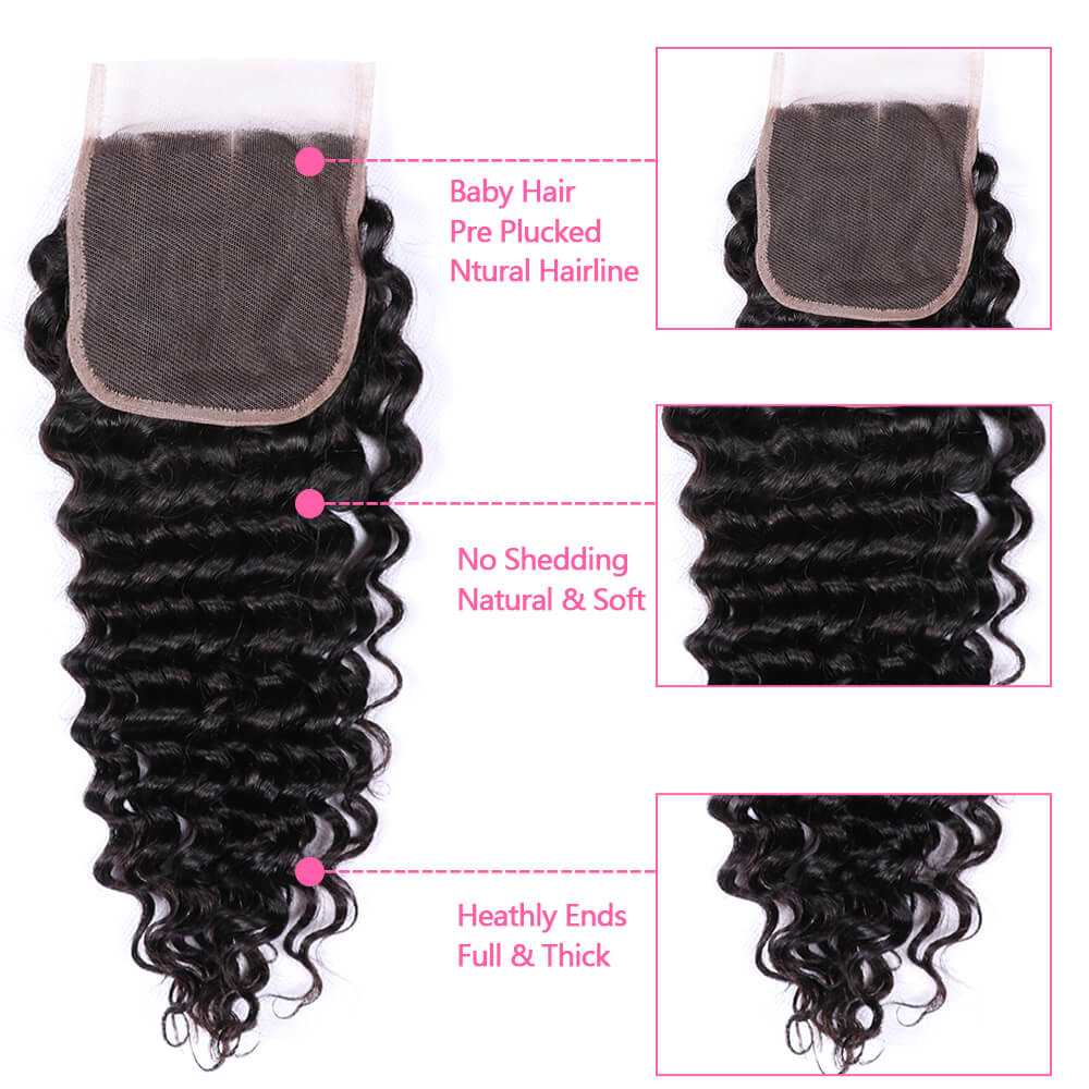 
            
                Load image into Gallery viewer, Sdamey Brazilian Deep Wave Human Hair 6X6 Lace Closure
            
        