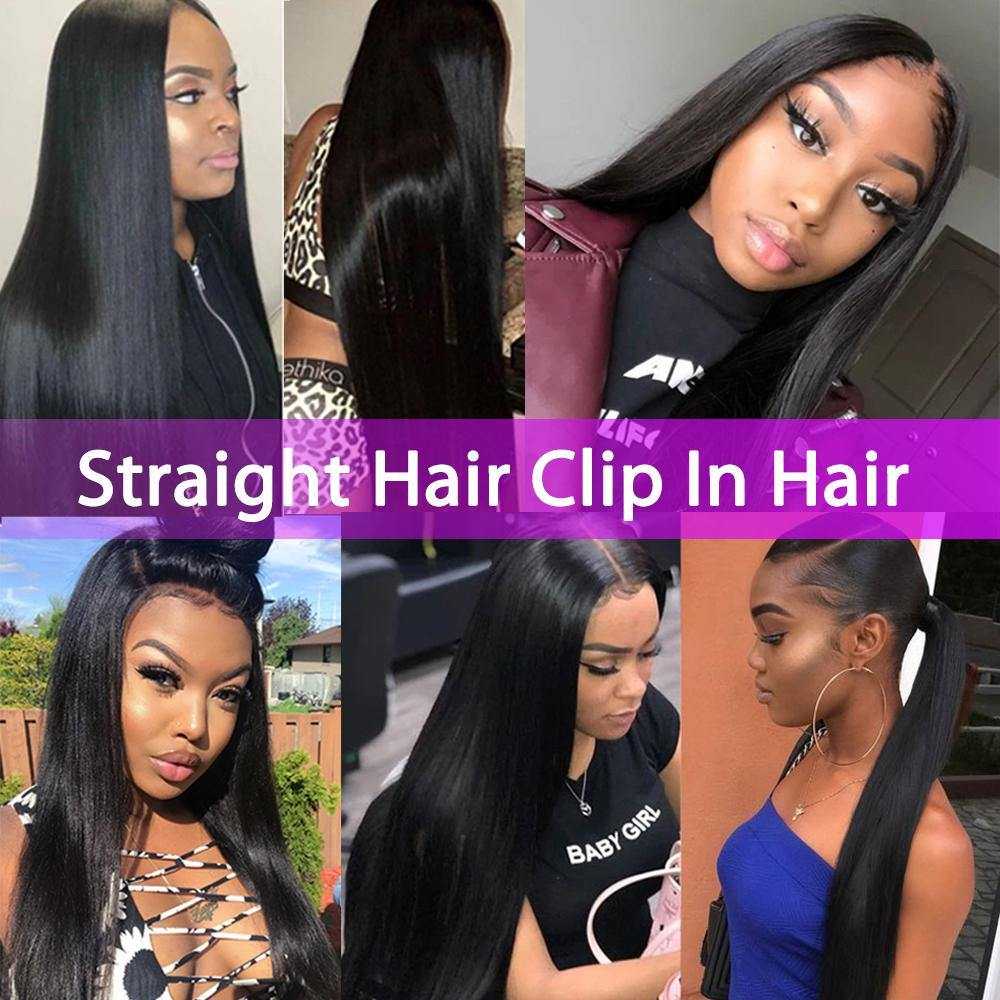
            
                Load image into Gallery viewer, Straight Clip In Hair Extensions Human Hair
            
        