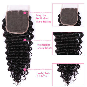 
            
                Load image into Gallery viewer, Sdamey Deep Wave Bundles With 5x5 Lace Closure 3 Bundles With Closure
            
        