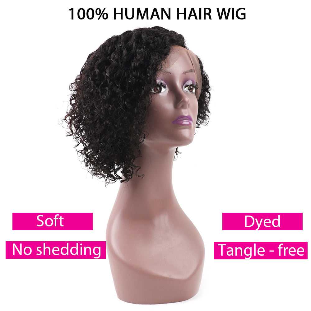 Curly Pixie Cut Lace Front Human Hair Wigs Short Pixie Cut  Wig