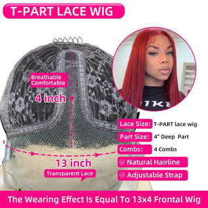 
            
                Laden Sie das Bild in den Galerie-Viewer, Burgundy 99j Lace Front Wig Body Wave T Part Lace Wigs For Women Sdamey
            
        