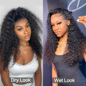 Deep Curly 13x6 Transparent Lace Frontal Wigs Sdamey Human Hair Wigs