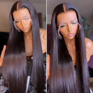 
            
                Load image into Gallery viewer, Silky Straight Lace Front Wig 13x6 Transparent Lace Frontal Wigs Sdamey Hair
            
        