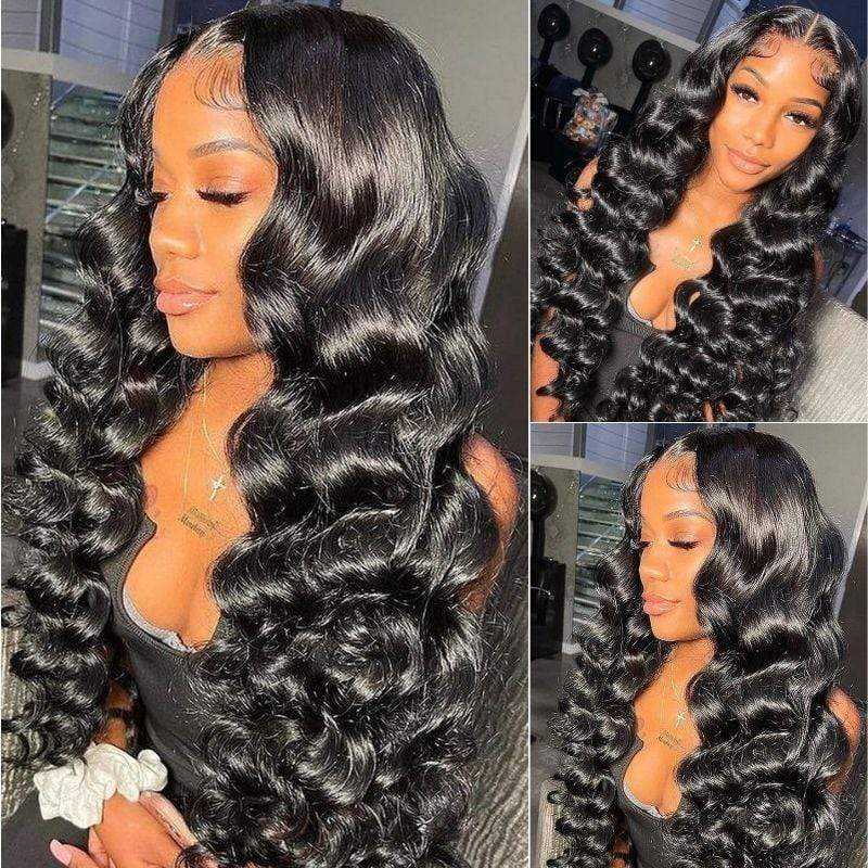 Loose Deep Wave 13x6 Transparent Lace Frontal Wigs Sdamey Human Hair Wigs
