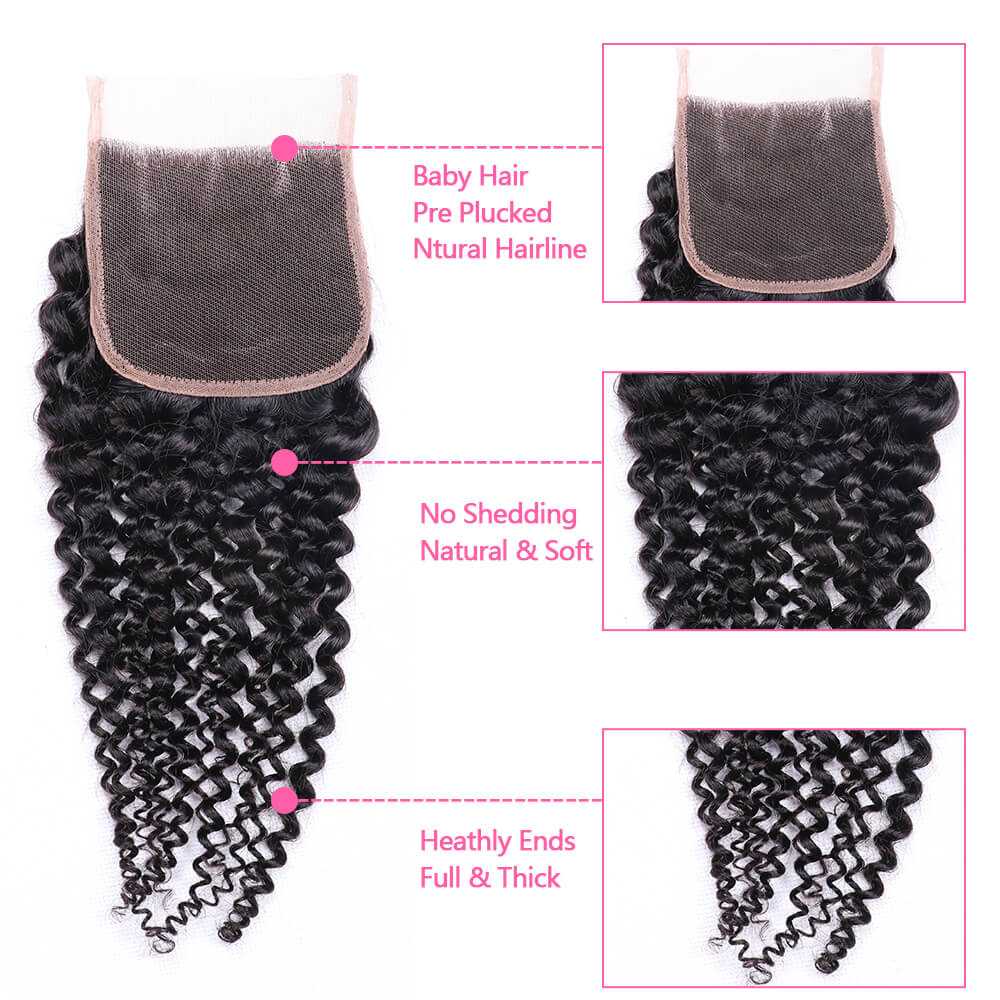 Sdamey Brazilian Curly Wave Human Hair 5X5 Lace Closure