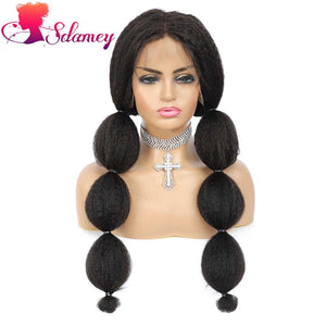 Kinky Straight 13x6 Transparent Lace Frontal Wigs Sdamey Human Hair Wigs