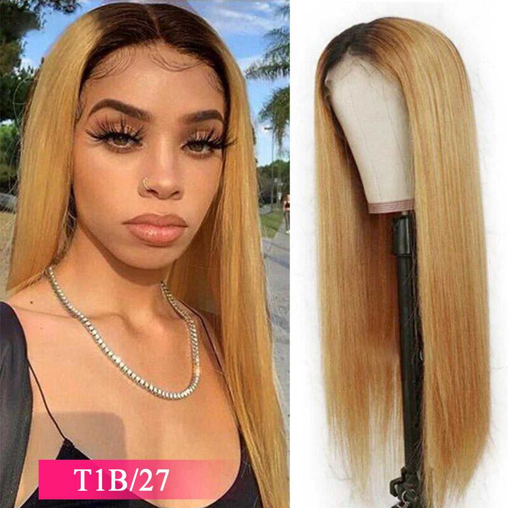 
            
                Charger l&amp;#39;image dans la galerie, T1B/27 T1b/30 Ombre Color Straight Human Hair Wigs Pre Plucked With Baby Hair
            
        
