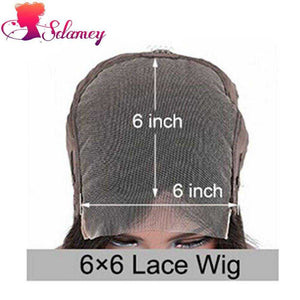 Kinky Straight Wig 5x5 6x6 Transparent Lace Wigs Sdamey Brazilian 4x4 Lace Closure Wigs