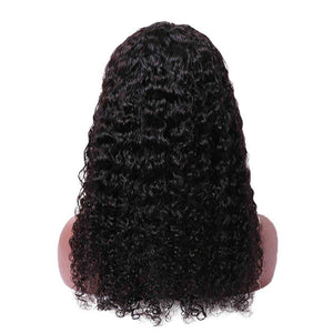 Curly Wig with Bangs Full Machine Made Curly Human Hair Wigs