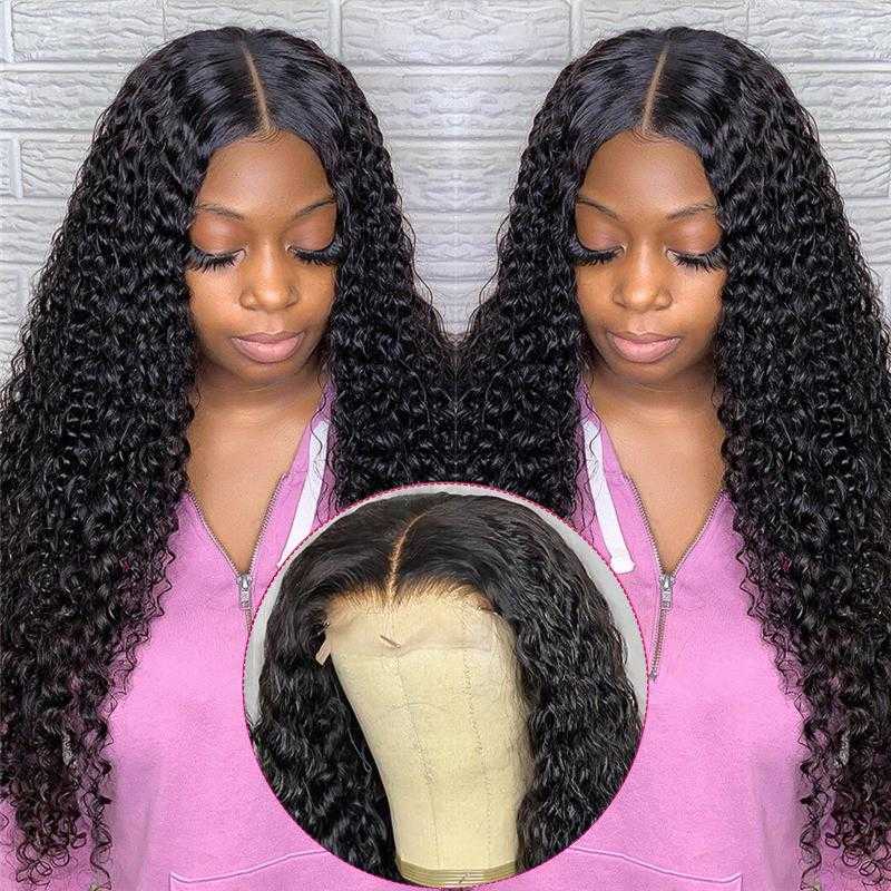 
            
                Load image into Gallery viewer, Sdamey Kinky Curly Lace Closure Wig 4x4/5x5 Lace Closure Human Hair Wigs
            
        