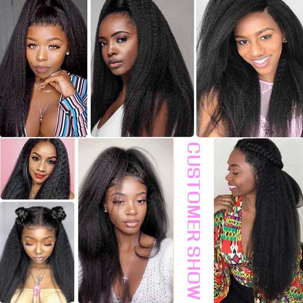 
            
                Load image into Gallery viewer, Sdamey Kinky Straight Bundles With 6X6 Lace Closure 3 Bundles With Closure
            
        