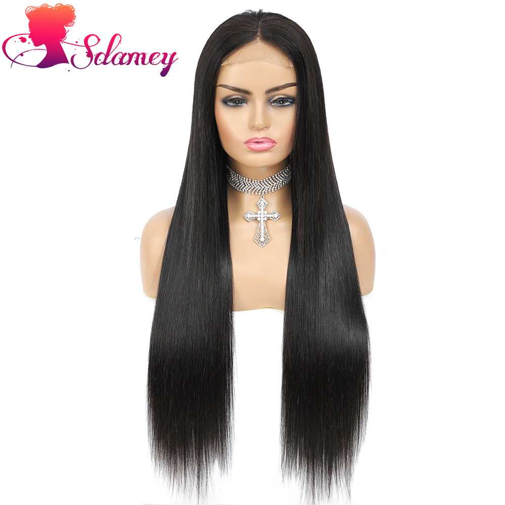
            
                Charger l&amp;#39;image dans la galerie, Sdamey Silly Straight Closure Wig 4x4 / 5x5 Lace Closure Human Hair Wigs
            
        