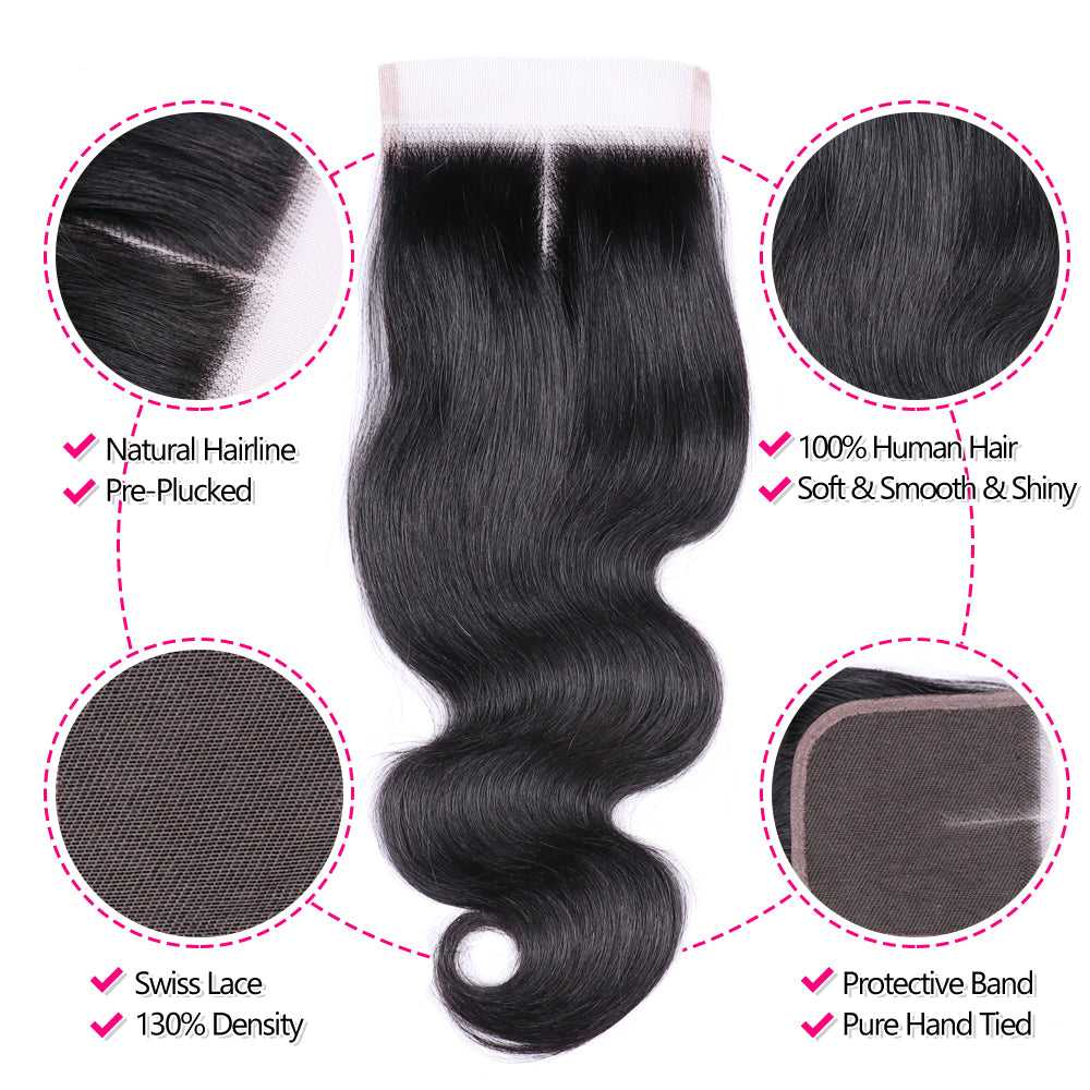 
            
                Load image into Gallery viewer, Sdamey Brazilian Body Wave Human Hair 6X6 Lace Closure
            
        