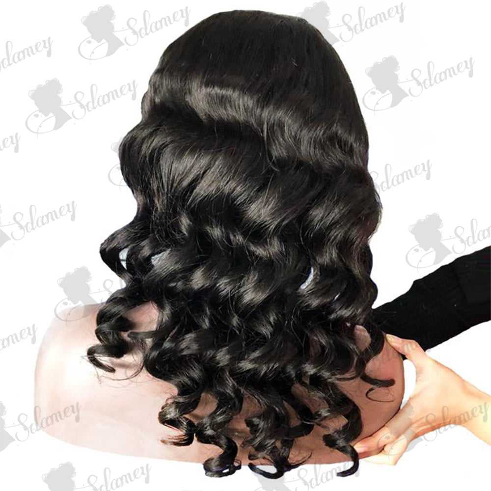 Sdamey 4x4/5x5 Lace Closure Wig Loose Wave Wig 100% Human Hair Wigs