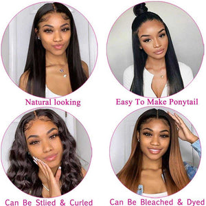 Silky Straight Lace Front Wig 13x6 Transparent Lace Frontal Wigs Sdamey Hair