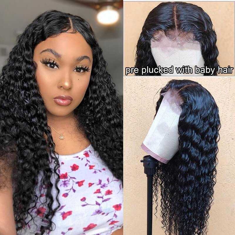
            
                Load image into Gallery viewer, Deep Wave 13x1 T Part Lace Front Wig Sdamey Human Hair Wig
            
        