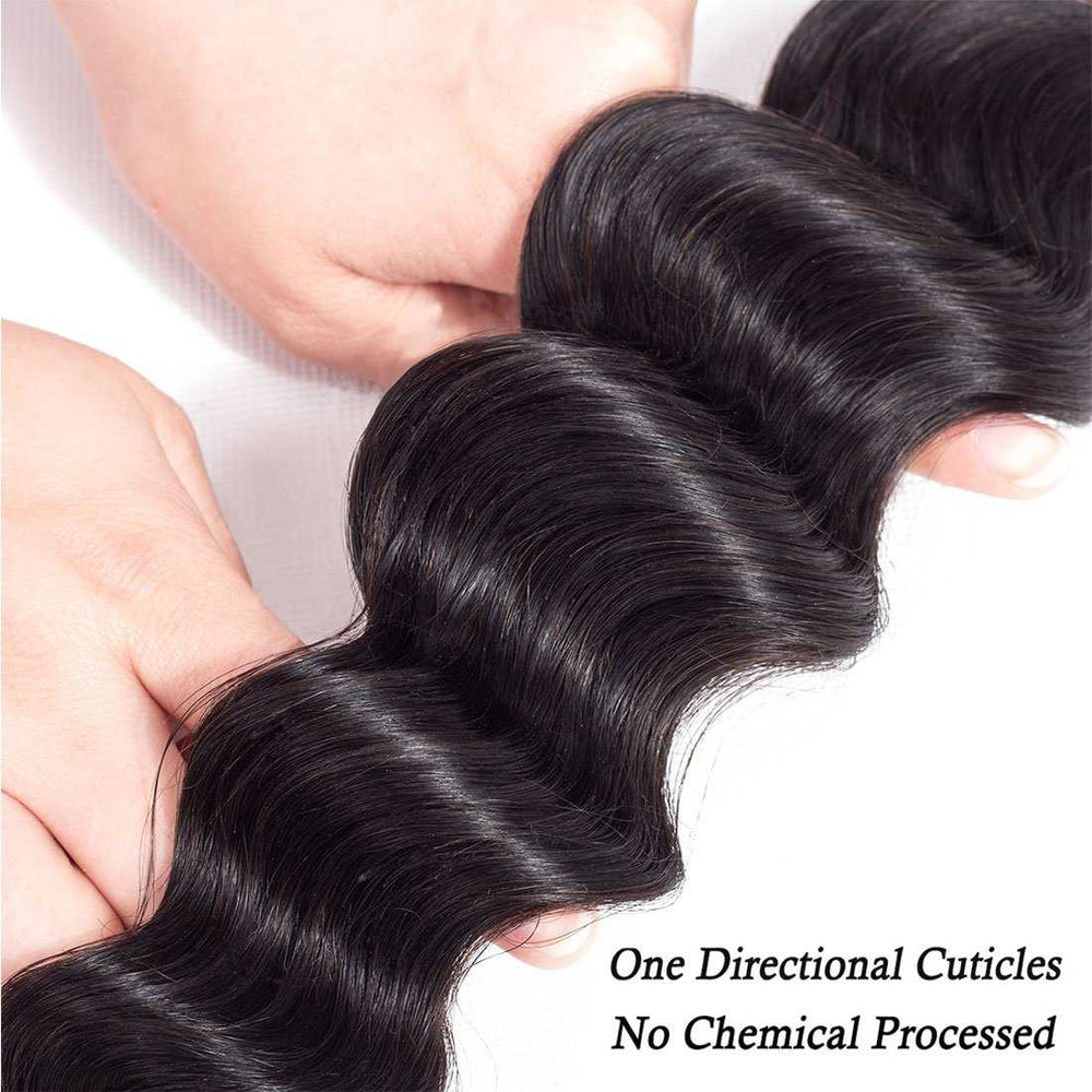 Loose Deep Wave Bundles Brazilian Human Hair Bundles 3pcs (Grade 10A)