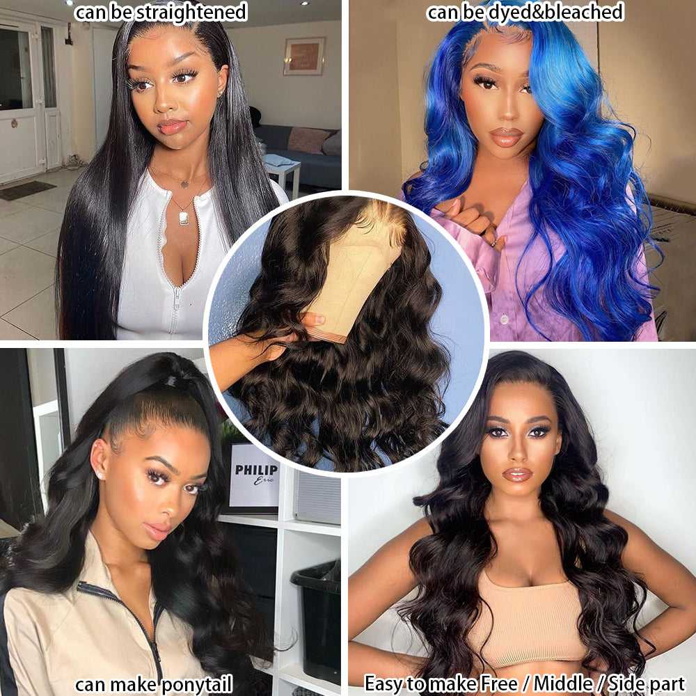 Body Wave 13x6 Transparent Lace Frontal Wigs Sdamey Human Hair Wigs