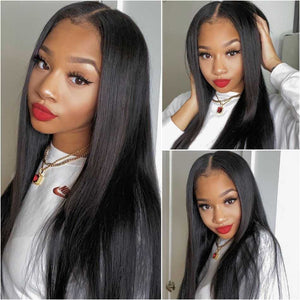 
            
                Load image into Gallery viewer, Sdamey Silly Straight Closure Wig 4x4 / 5x5 Lace Closure Human Hair Wigs
            
        