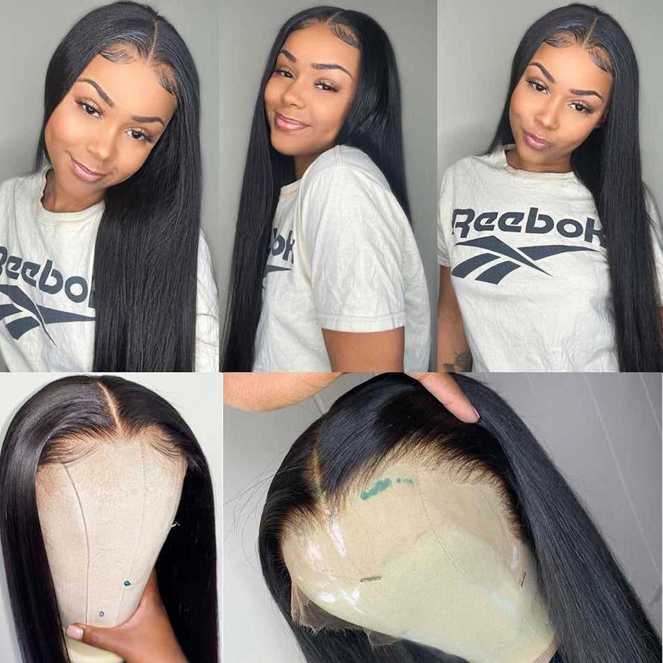 Silky Straight Lace Front Wig 13x6 Transparent Lace Frontal Wigs Sdamey Hair