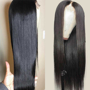 Silky Straight Lace Front Wig Transparent Lace Human Hair Wigs Sdamey Hair