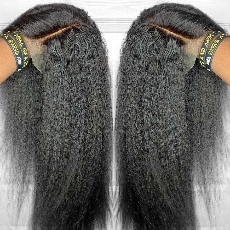 Sdamey T Part Lace Front Kinky Straight 100 Human Hair Wig