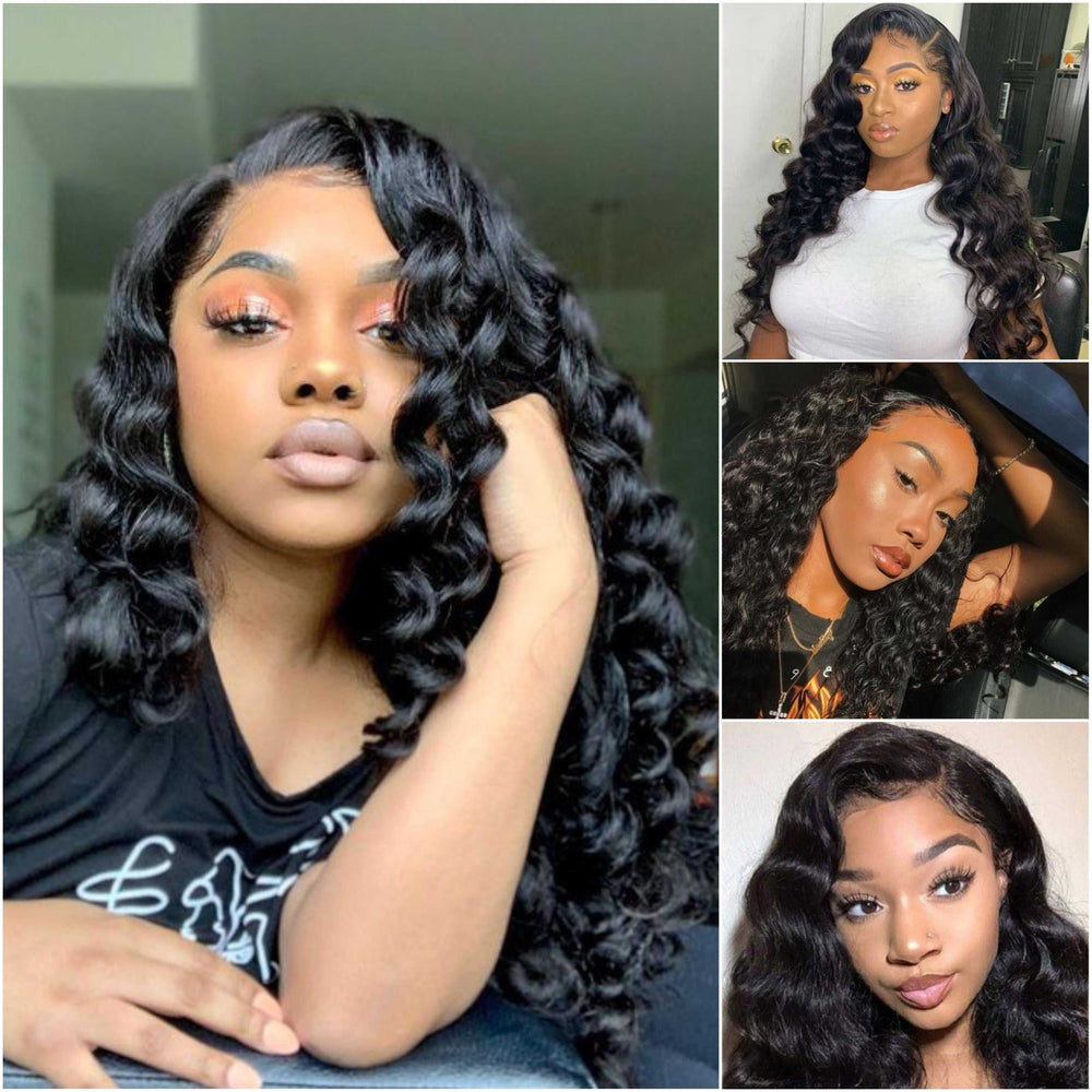 
            
                Load image into Gallery viewer, Sdamey 4x4/5x5 Lace Closure Wig Loose Wave Wig 100% Human Hair Wigs
            
        