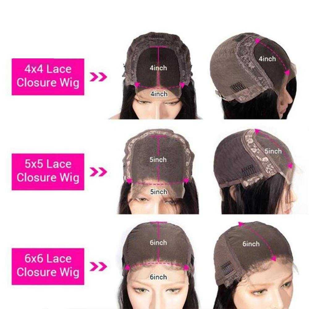 Sdamey Deep Wave Wig 4x4 5x5 6x6 Transparent Lace Closure Wig Human Hair