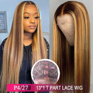 
            
                Charger l&amp;#39;image dans la galerie, 13x6 Lace Front Highlight Wig Human Hair Wig 13x4x1 T Part Lace Wig 16-30 INCH
            
        