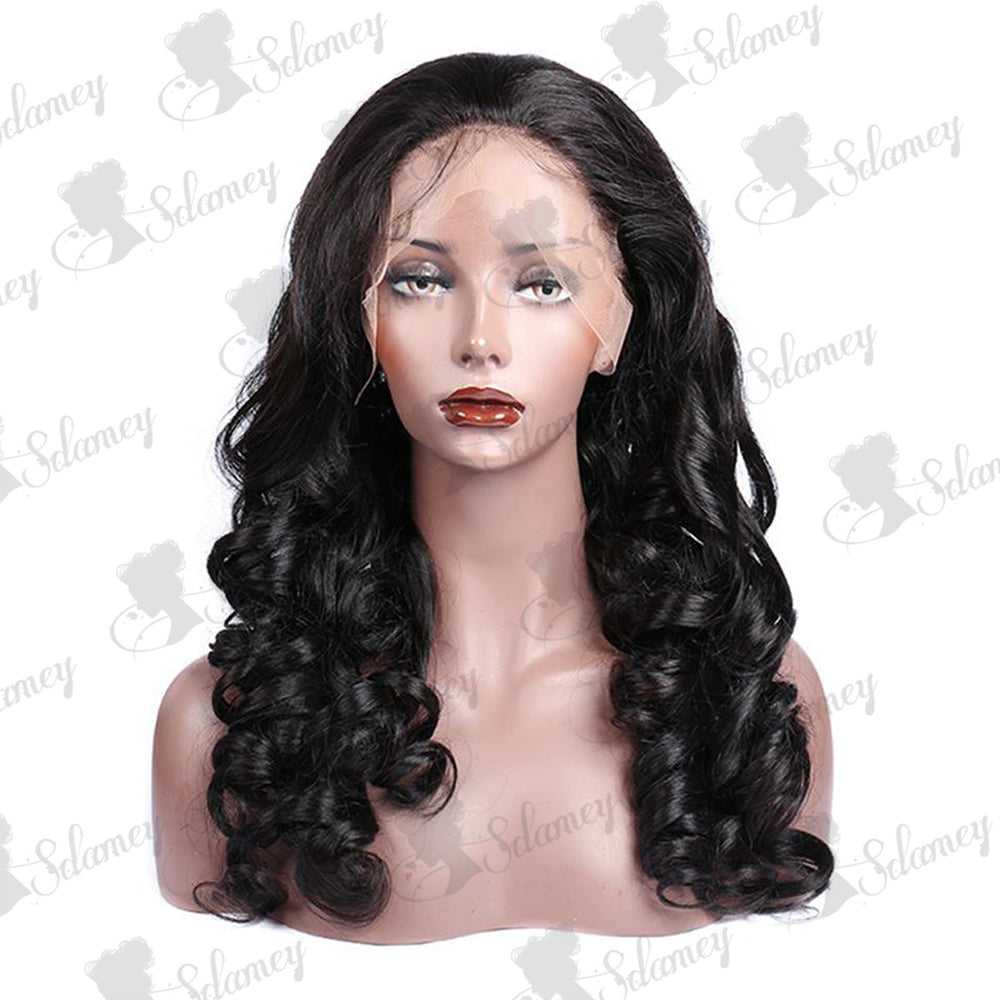 
            
                Charger l&amp;#39;image dans la galerie, Loose Wave Full Lace Wigs Human Hair Sdamey Transparent Lace Wigs
            
        
