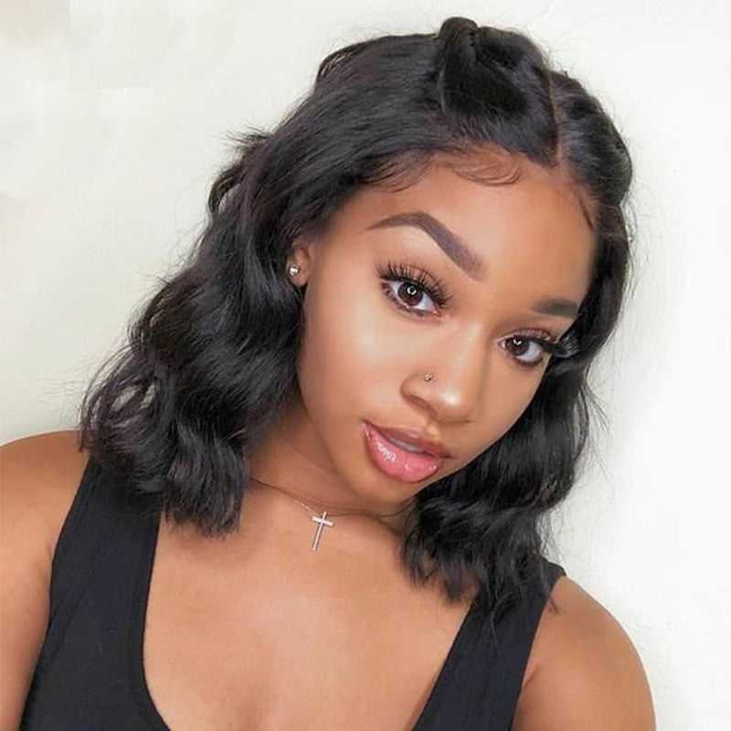 
            
                Load image into Gallery viewer, HD Transparent 13x6 Lace Front Wig Short Body Wave Bob Wig For Women
            
        
