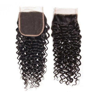 Sdamey Brazilian Curly Wave Human Hair 5X5 Lace Closure