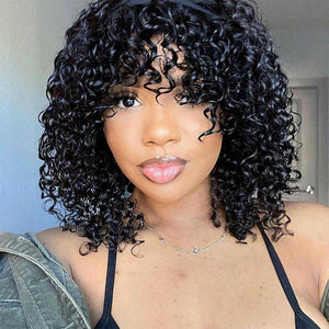 
            
                Load image into Gallery viewer, 18-32inch Curly Wave HEADBAND WIG With Bang Curly Human Hair Wigs
            
        