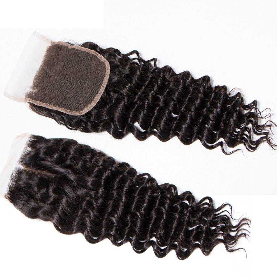Sdamey Brazilian Deep Wave Human Hair 5X5 Lace Closure