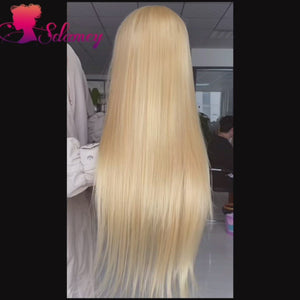 
            
                Load and play video in Gallery viewer, #613 Blonde HD Transparent Lace Wigs 13x4/13x6 Straight Lace Front Human Hair Wigs
            
        
