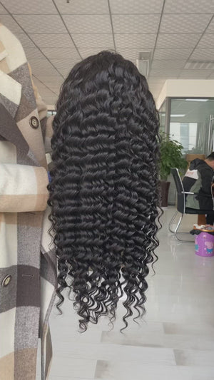 
            
                Load and play video in Gallery viewer, HD Transparent 360 Lace Frontal Wigs Deep Wave Human Hair Wigs Sdamey
            
        
