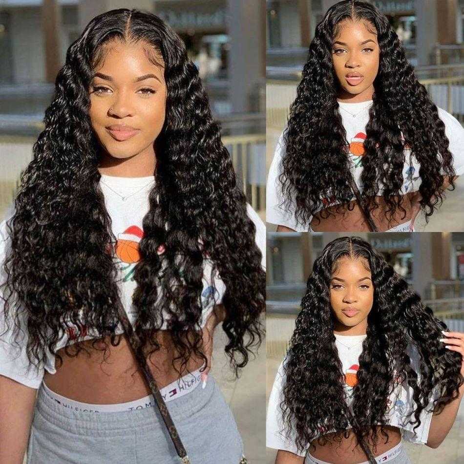 
            
                Load image into Gallery viewer, Sdamey Deep Wave Bundles With 6X6 Lace Closure 3 Bundles With Closure
            
        