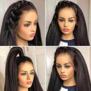 HD 360 Lace Frontal Wig Human Hair Kinky Straight Hair Lace Wigs For Women Sdamey