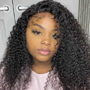 Sdamey Kinky Curly 13x4 Lace Front Wig 180% Density Human Hair Wigs
